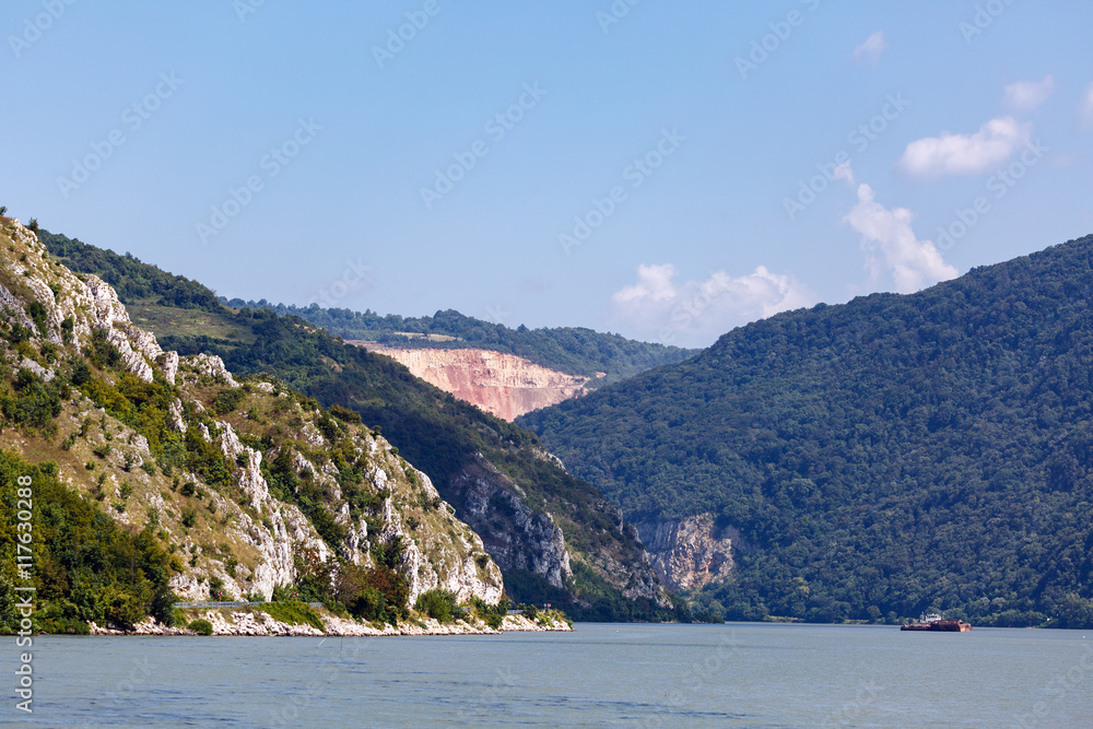 Danube river and mountains