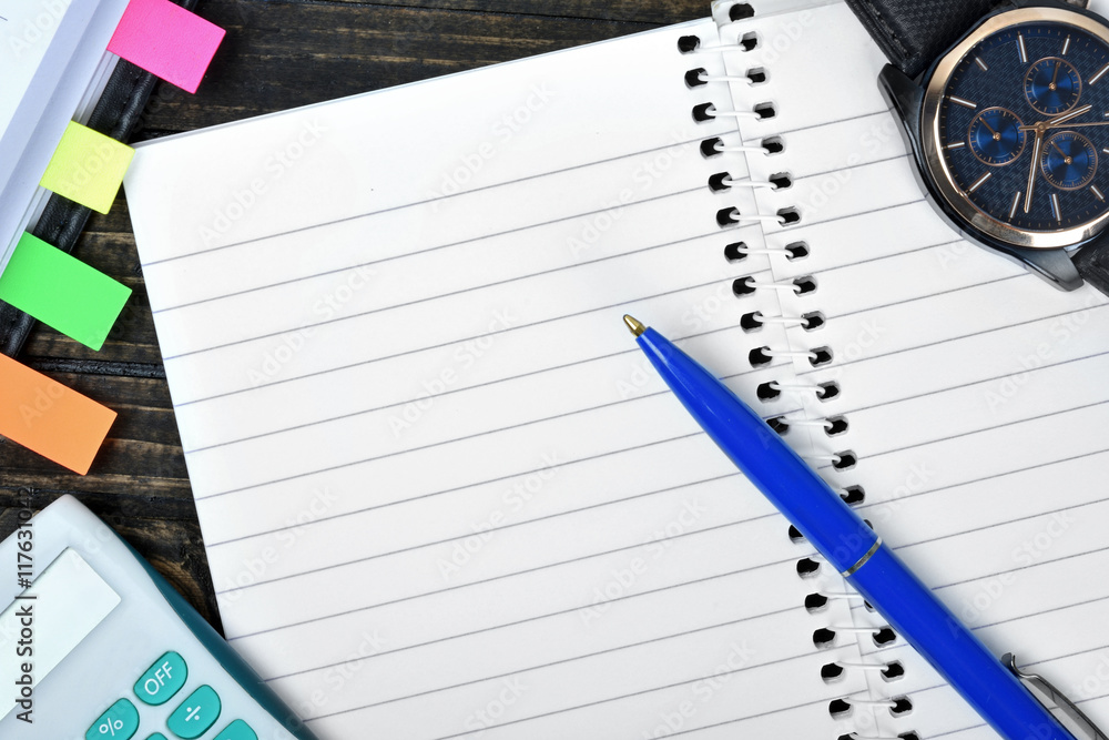 Notepad on table