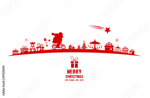 Weihnachtsmann auf Fahrrad