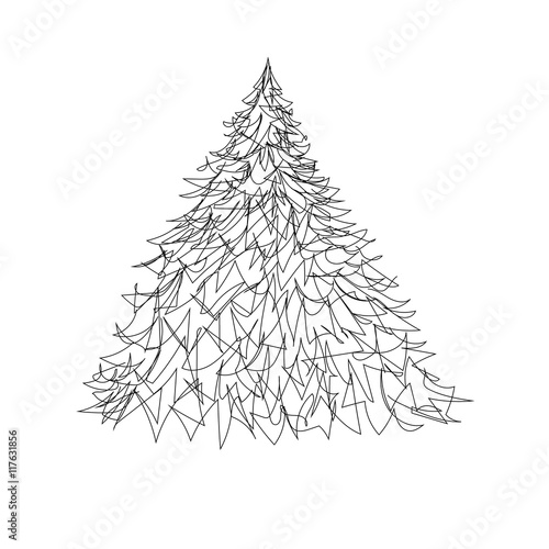Vector Sketch Christmas Tree