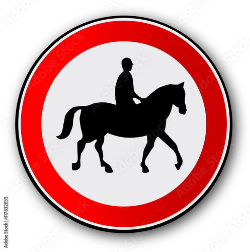 Horse and Rider Road Traffic Sign