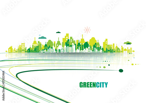 Green city. Ecology concept. Save life and environment
