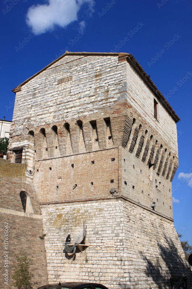 Fortification tower in Sirolo, Italy