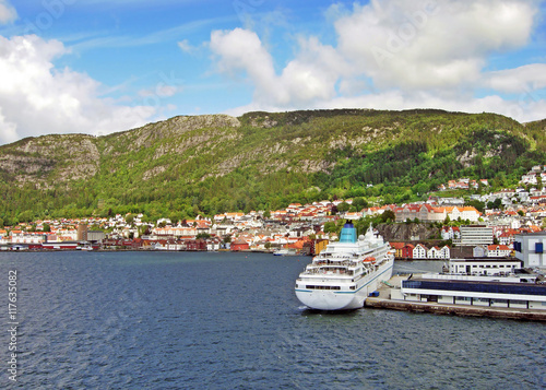 Panorama of the port of Bergen (Norway)