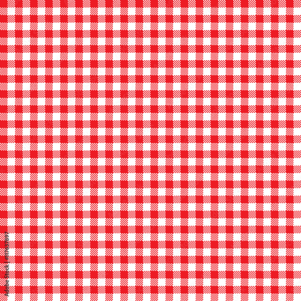 Seamless Gingham Pattern in Red