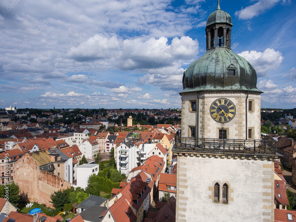 View to Nikolai Church tower in Altenburg Thuringia
