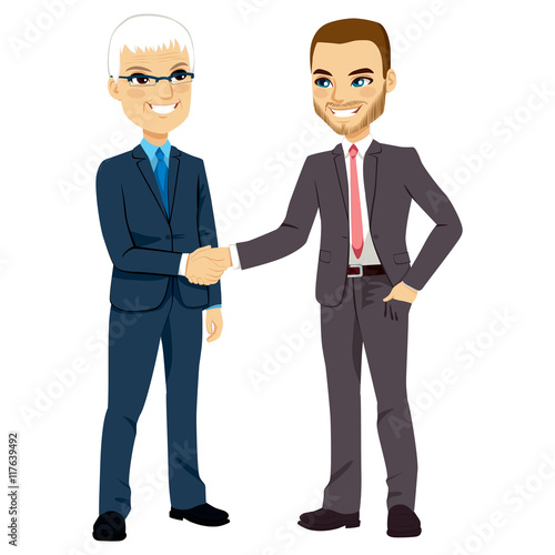 Two businessmen, one senior...