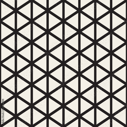 Vector Seamless Black And White Triangle Lines Grid Pattern