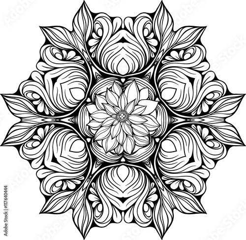 Wallpaper Mural Mandala made of floral elements. Torontodigital.ca
