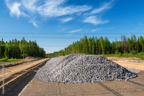 Obraz na plátně Pile of breakstones on construction site