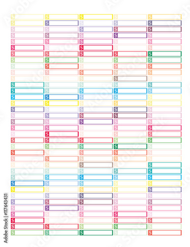 Dollar sign labels,printable planner stickers for bullet journal,agenda etc.Finances track.Vector clipart.Clipart