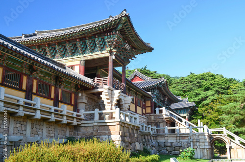 Entrance to the Main Building of Bulguksa Temple, an Ancient Temple in Gyeongju photo