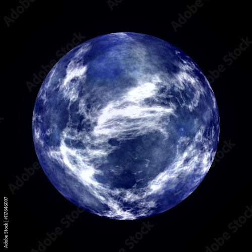 Fototapeta Naklejka Na Ścianę i Meble -  Blue ocean planet with white clouds.