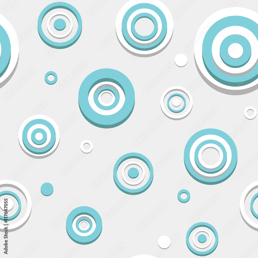 Seamless pattern with blue and white circles