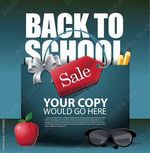 Back to School marketing background. EPS 10 vector Illustration for greeting card, ad, promotion, poster, flier, blog, article, social media, marketing