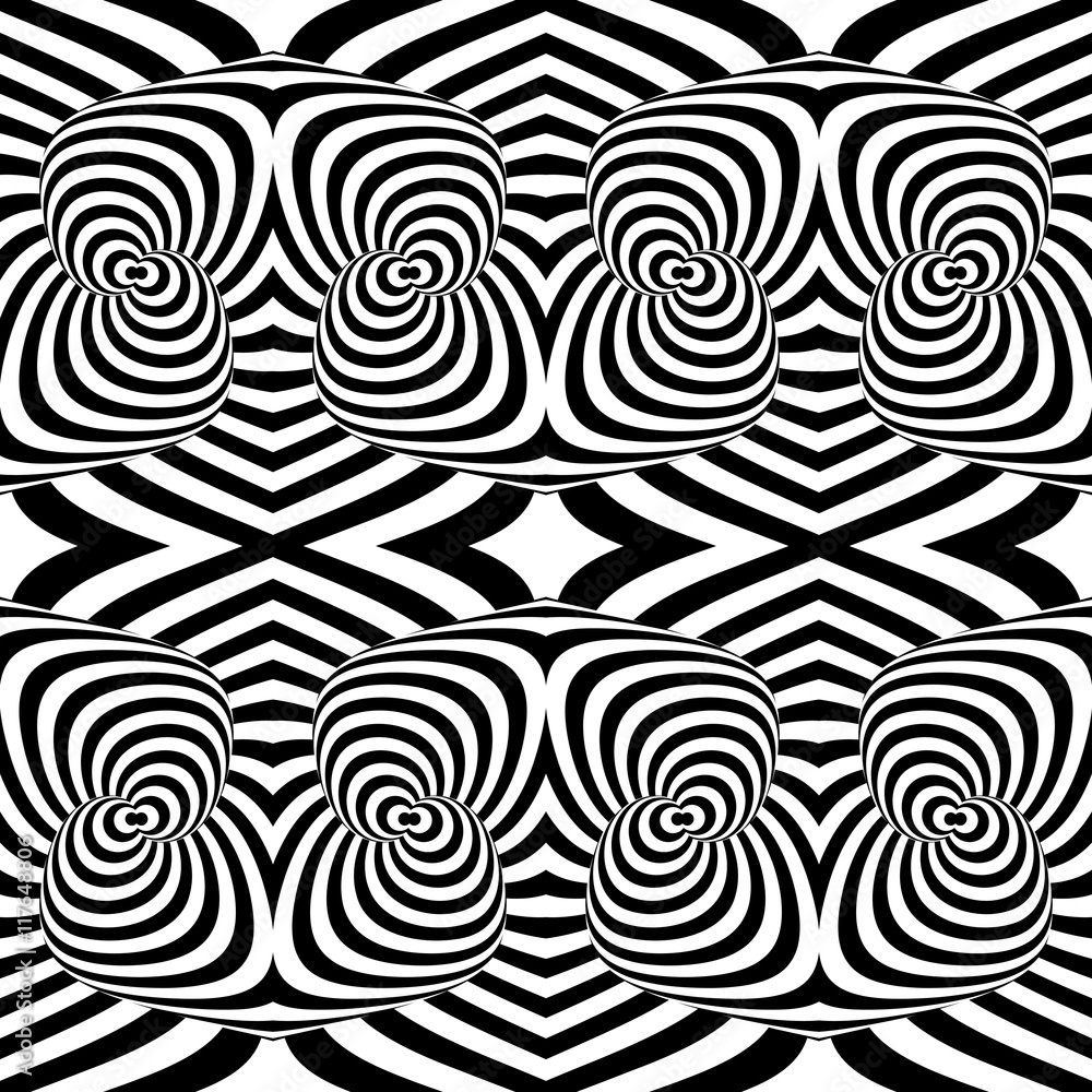 Design seamless monochrome illusion background Design seamless monochrome illusion background
