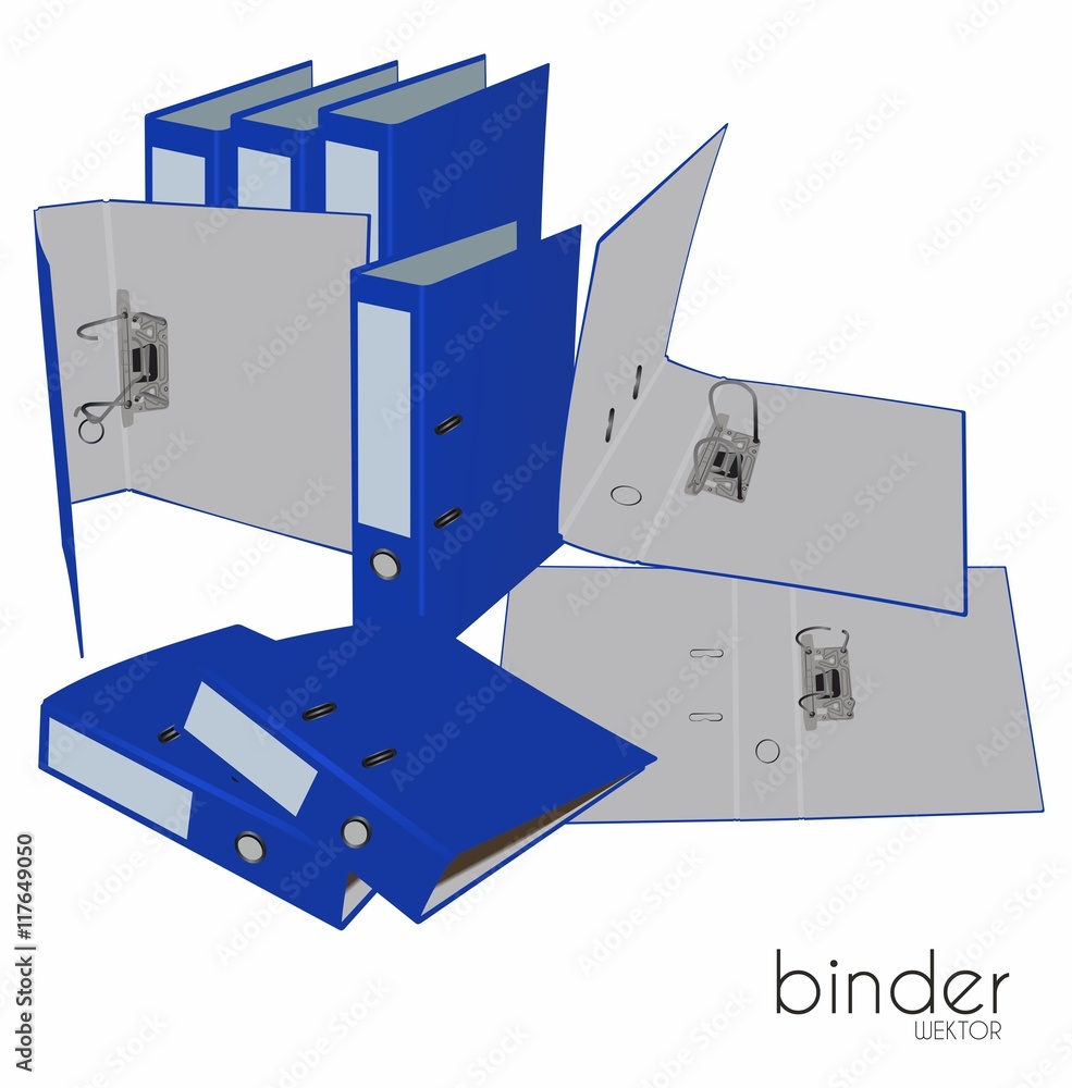 Blue binders - obrazy, fototapety, plakaty 