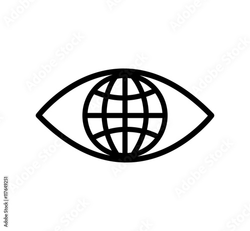 eye global look vision optical icon. Isolated and flat illustration. Vector graphic