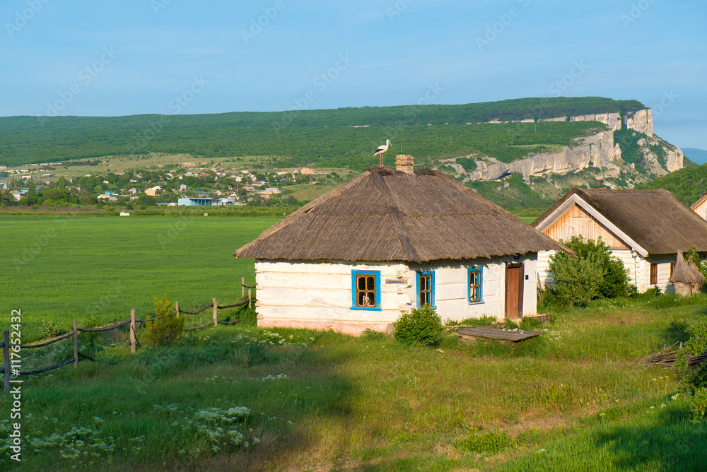 beautiful landscape, green grass and blue sky with white clouds beautiful landscape, green grass and blue sky with white clouds