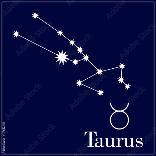 Zodiac  constellation . Taurus icon. Astrology sing. Astronomy symbol. Vector illustration