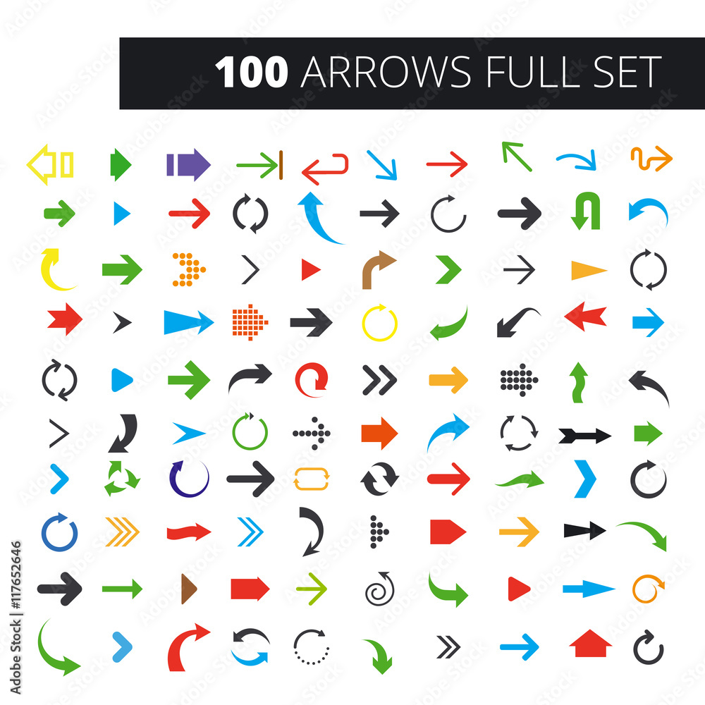 Arrow Icon Full Set. It can be used for WEB, printing, advertising and information about your business or project..