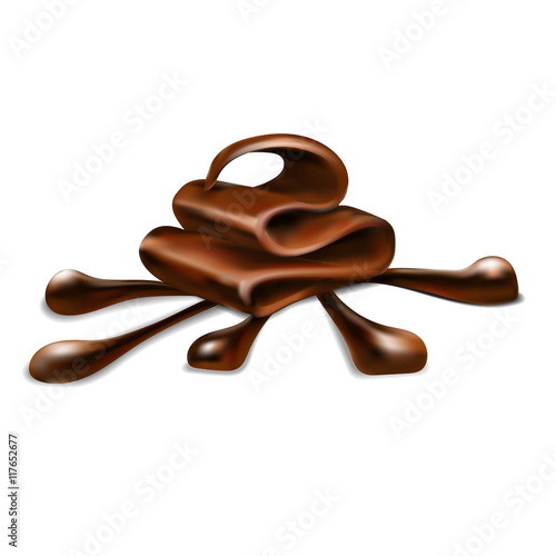 liquid chocolate, flowing, molten, caramel, vector