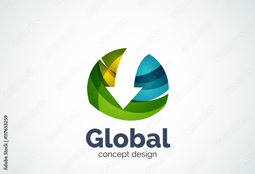 Globe with arrow logo template Globe with arrow logo template