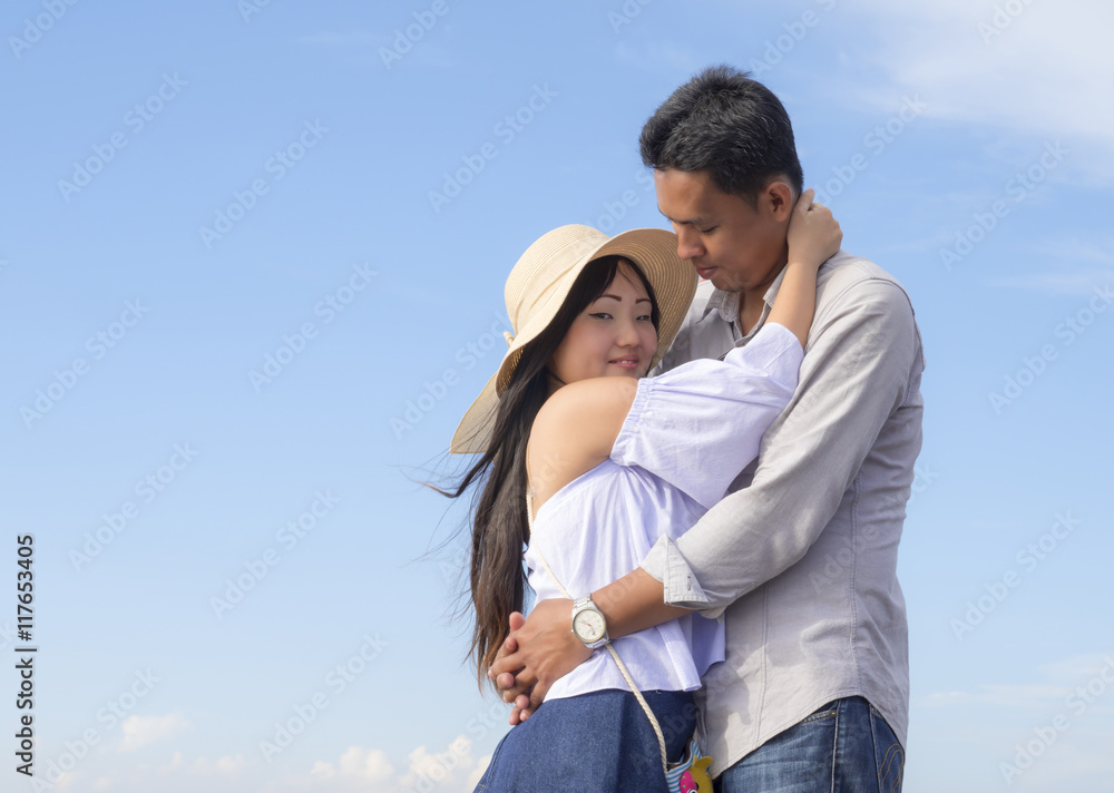 Romantic couple under blue sky 2 Romantic couple under blue sky 2