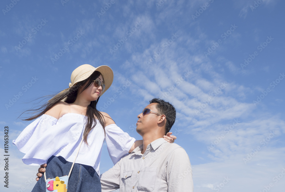 Romantic couple under blue sky 1 Romantic couple under blue sky 1