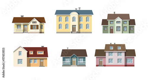 Set with classic family houses