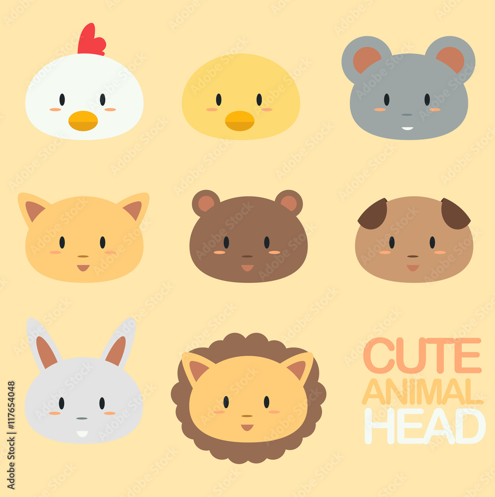 Cute animal head