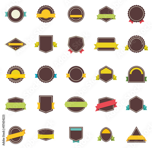 Vector flat badges and ribbons