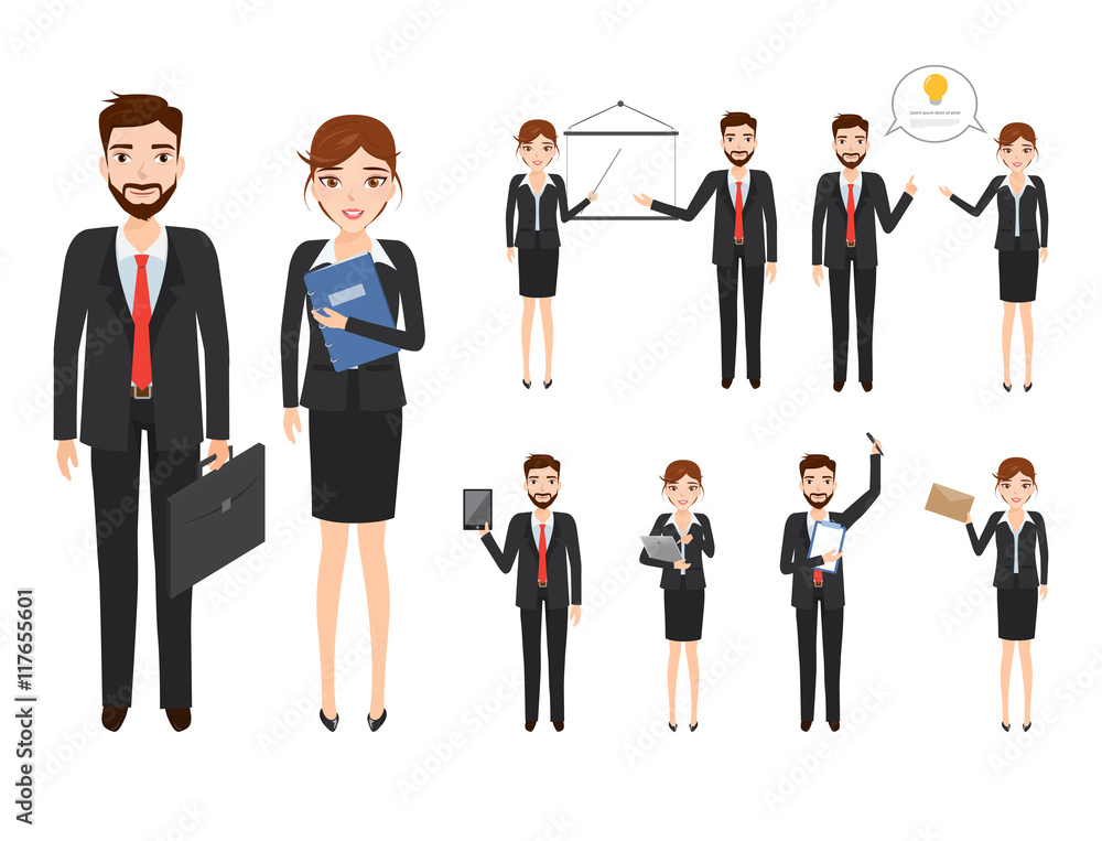 Set of business man and business woman. business people character. Set of business man and business woman. business people character.