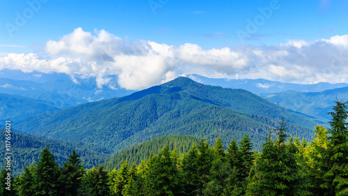 Bright, picturesque Carpathian mountains landscape. Chornogora ridge, Ukraine, Europe.