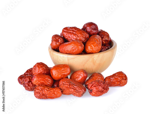 red date,chinese jujube on white background
