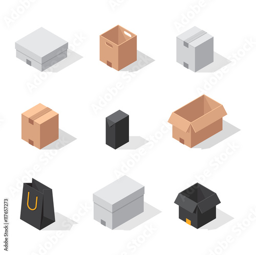 Different box vector icons