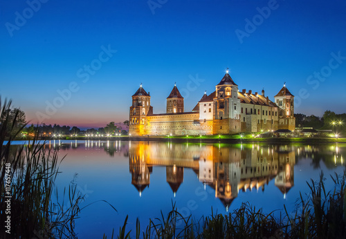 Mir Castle in the evening, Belarus