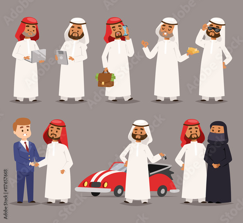 Arab prince man vector illustration.