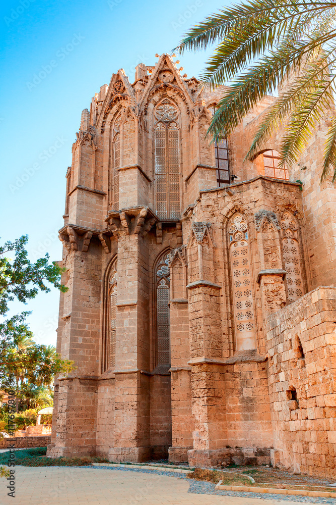Lala Mustafa Pasha Mosque also St. Nicholas Cathedral in Famagusta, Cyprus.