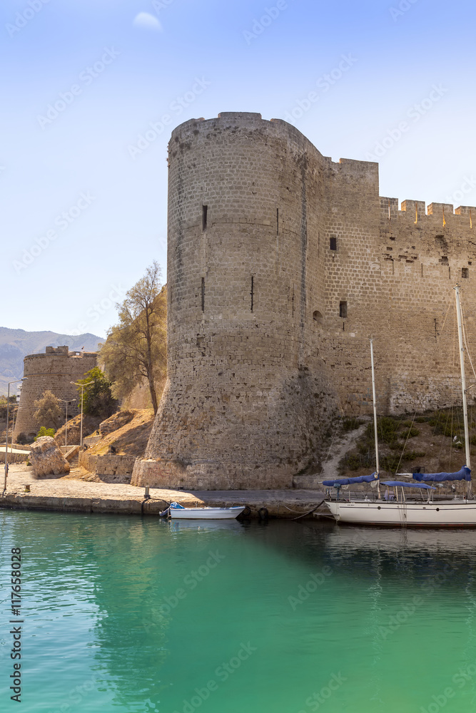 Medieval castle in the harbour of the old town in Kyrenia (Girne) on the Island of Cyprus.