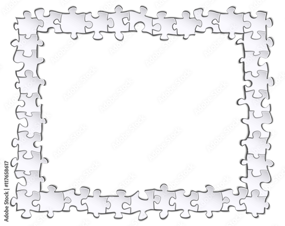 Black-and-white frame of the elements of the puzzle with a blank background for your design inside Black-and-white frame of the elements of the puzzle with a blank background for your design inside