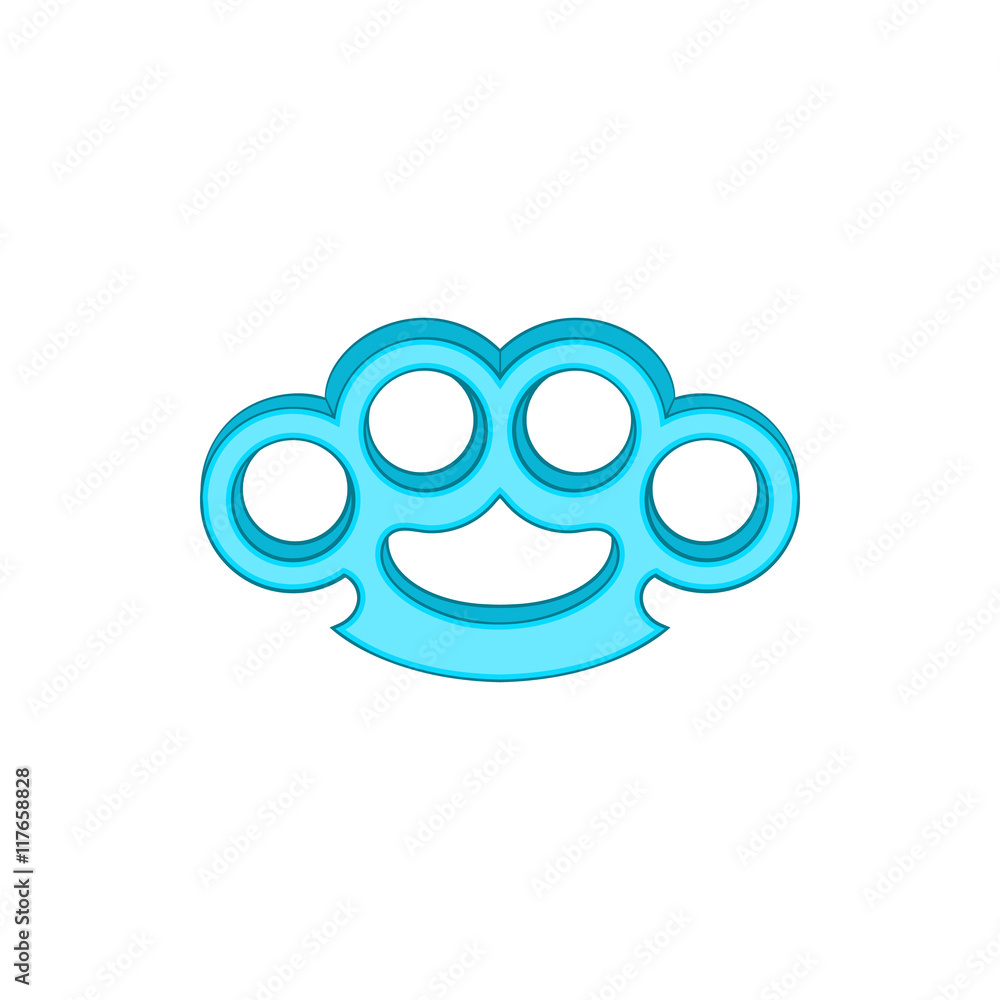 Brass knuckles icon in cartoon style on a white background Brass knuckles icon in cartoon style on a white background