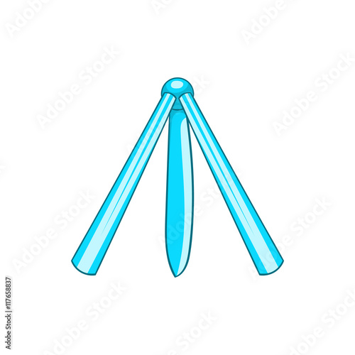 Butterfly knife icon in cartoon style on a white background