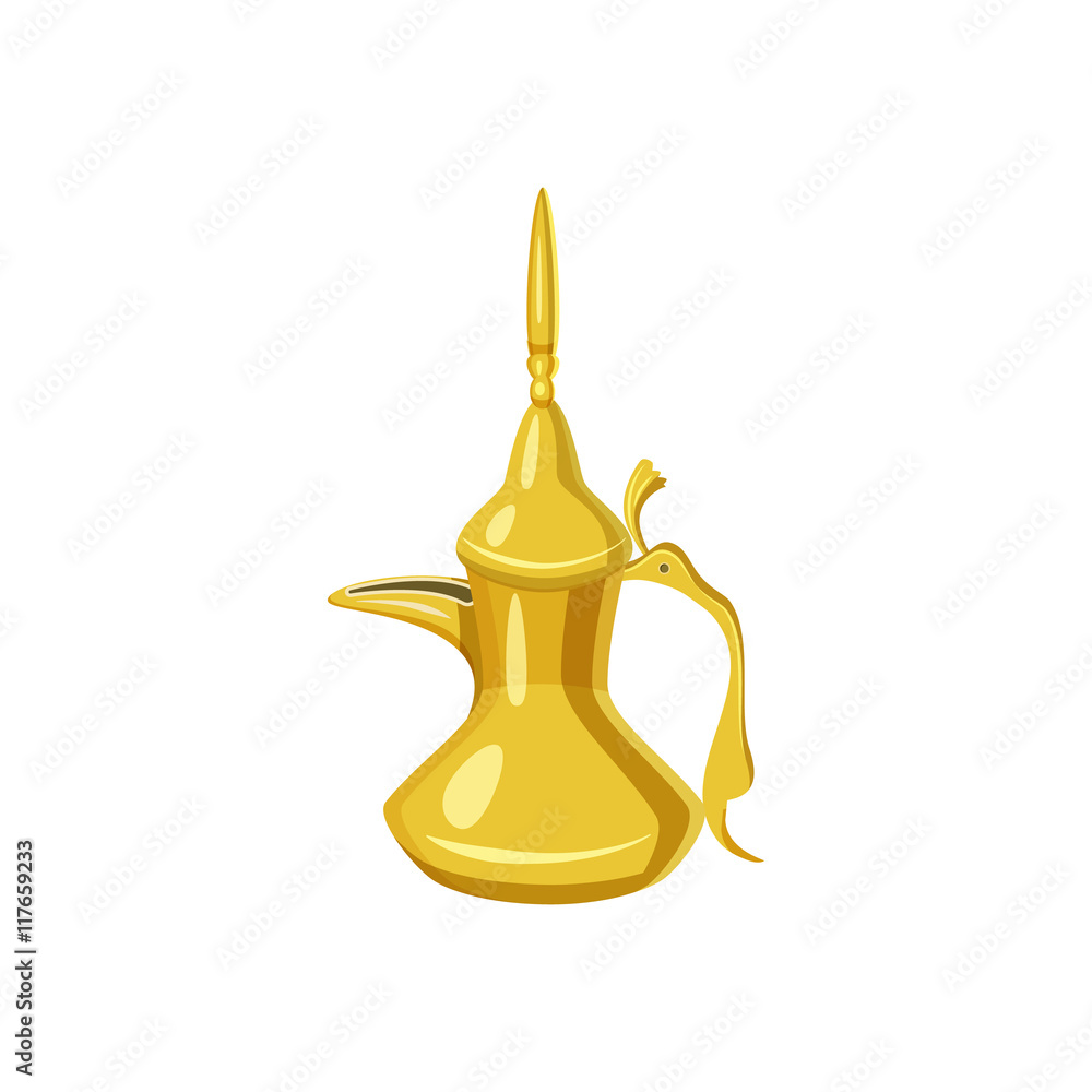 Turkish teapot icon in cartoon style on a white background Turkish teapot icon in cartoon style on a white background