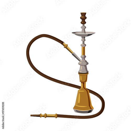 Hookah icon in cartoon style on a white background
