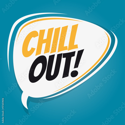 chill out retro speech balloon