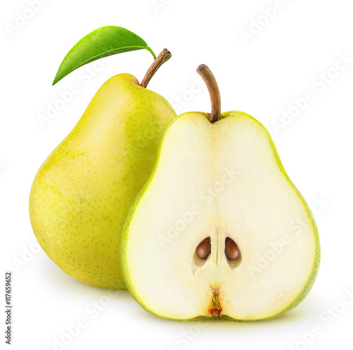 Isolated yellow pears