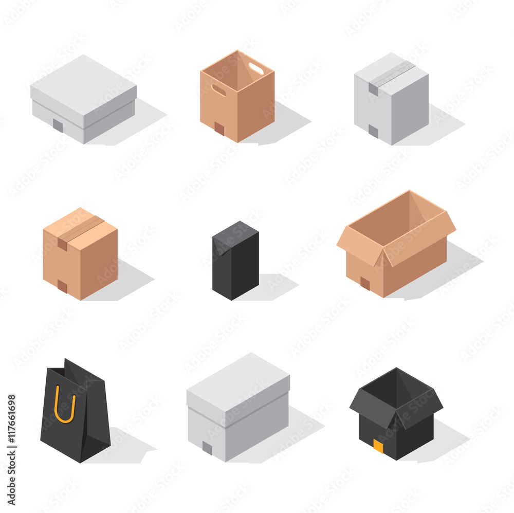 Different box vector icons Different box vector icons