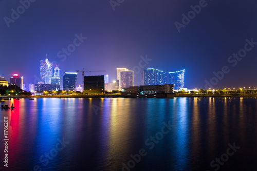 Macao city at night © leungchopan