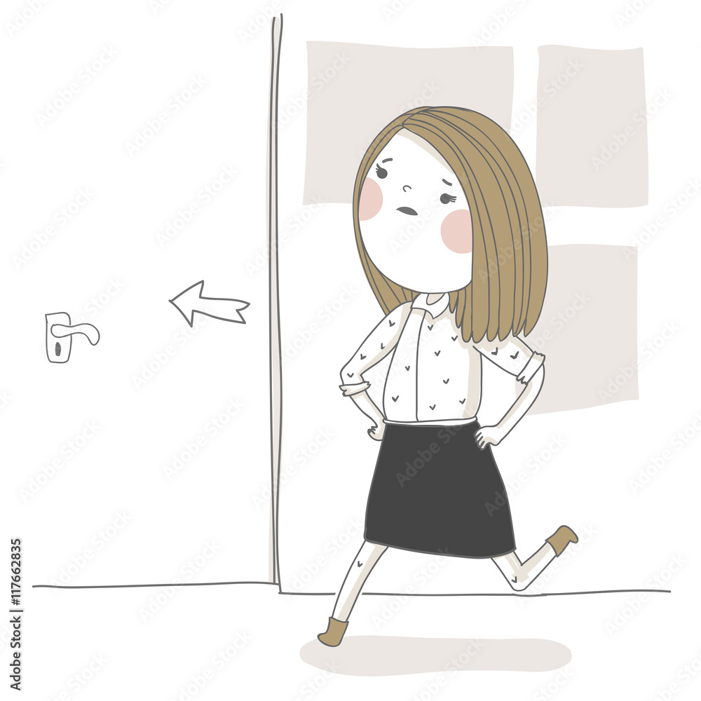 Vector illustration. Manager is running to developers. Vector illustration. Manager is running to developers.